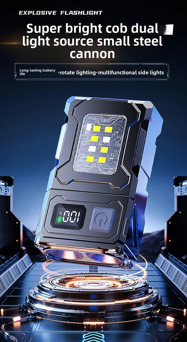 Mini USB Rechargeable LED Flashlight Portable Magnetic Work Light Super Bright COB Torch for Outdoor Camping Emergency Lantern