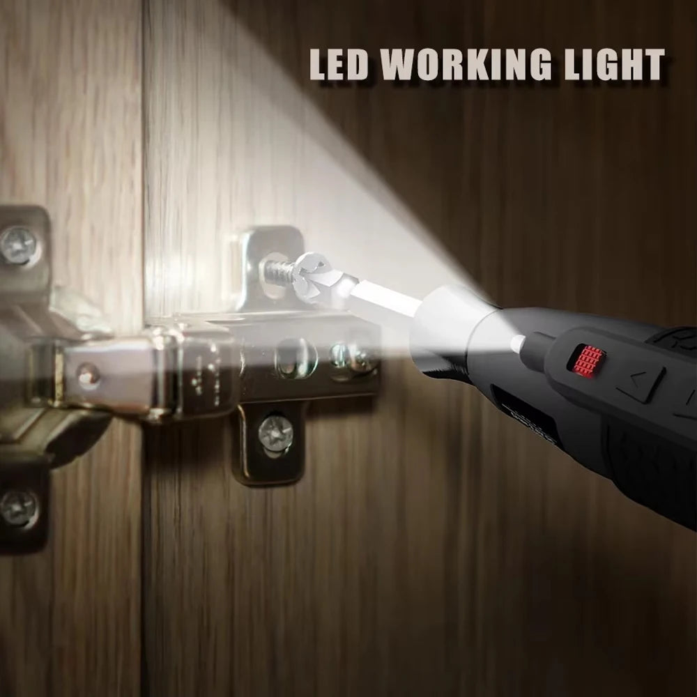 Powerful Mini Electric Screwdriver Mini Drill 3-Level Torque Type-C  LED Light Pen-Style Home Maintenance Easy for Beginners
