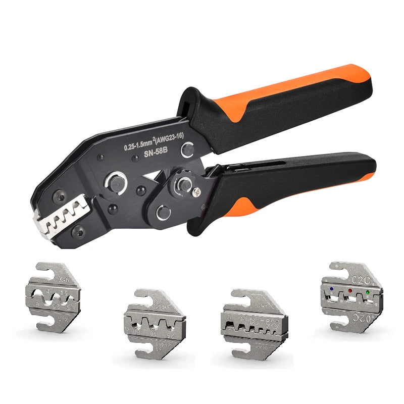SN-58B Ratchet Crimper Tool Change Jaws Kit Automotive Service Kit Crimping Plier For Non-insulated/Open Barrel/Dupont Connector