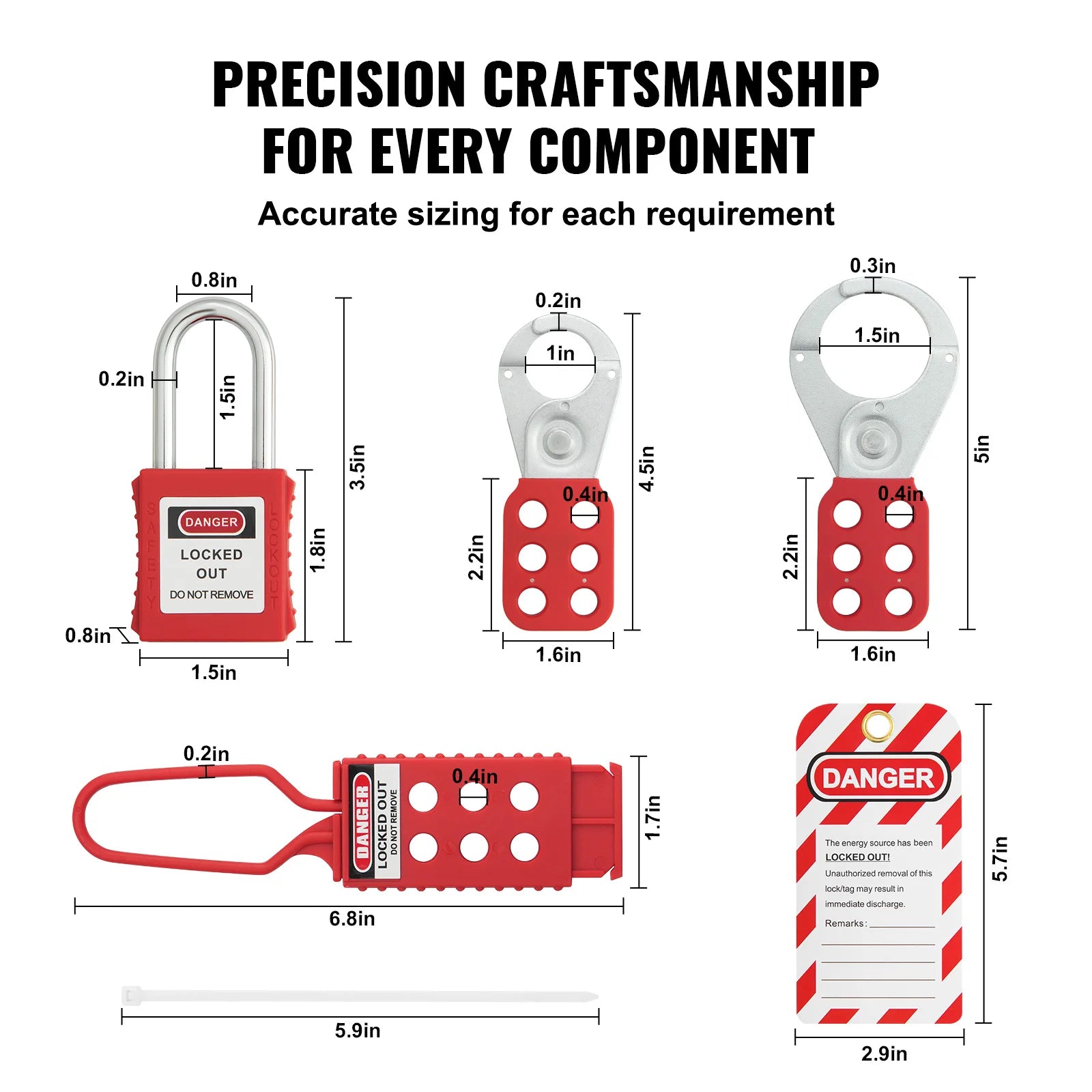 SucceBuy Electrical Lockout Tagout Kit 47 PCS Safety Loto Kit w/ Padlocks Hasps Tags Nylon Ties Plug Lockouts Circuit Breaker