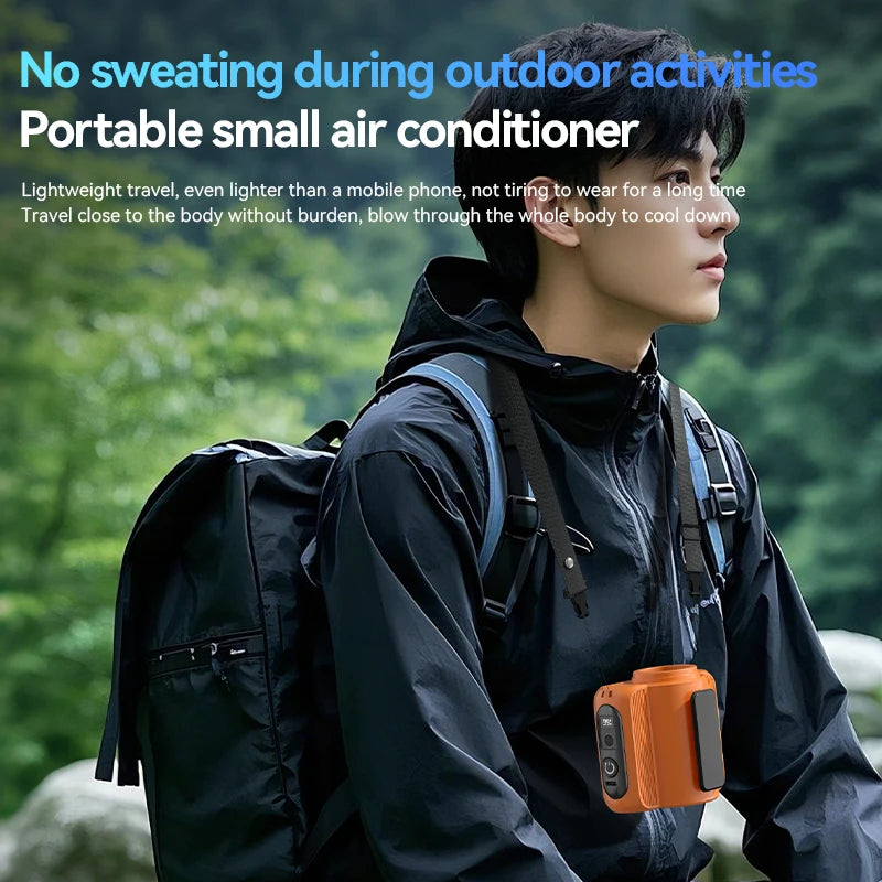 Waist Clip Fan Portable Mini Hanging Neck Fan USB Rechargeable Fan Small Outdoor Camping Waist Fan with Power Bank LED Light