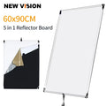 60 x 90cm 90 x 120cm Sun Scrim Large 5in1 Black Silver Gold White Diffuser Reflector Aluminum Alloy Frame for Flash Photography