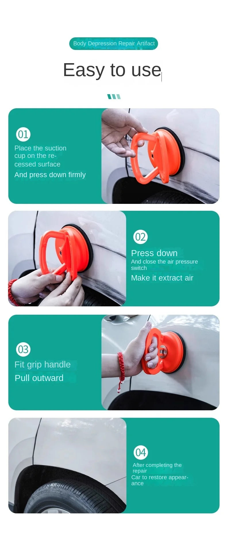 1pcs Dent Puller Pull Bodywork Panel Remover Sucker Tool 2Inch Car Repair Sucker ToolSuction Cup Suitable For Small Dents