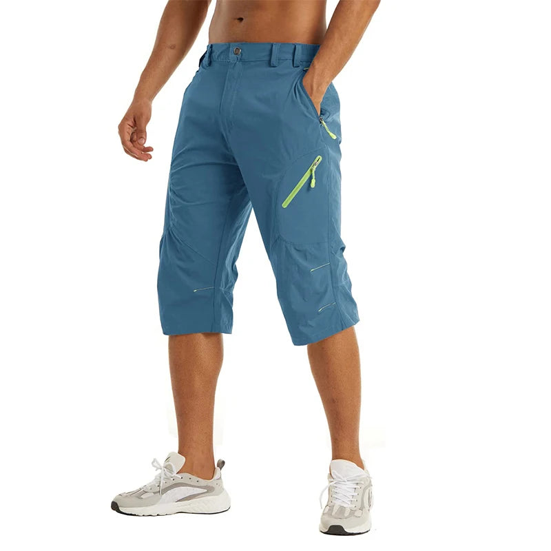 EKLENTSON Summer Men's Quick Dry Cargo Shorts with Zip Pocket for Outdoor Hiking Camping Mountaineer Shorts