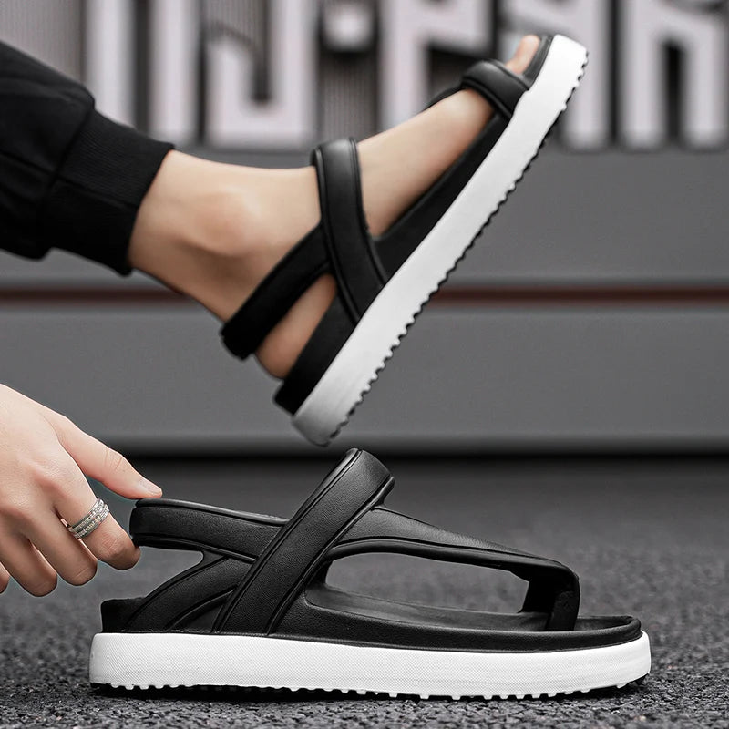 Fashion New Men's Outdoor Flats Sandals Slippers Beach Clogs Summer Men Soft Flip-flops Garden Shoes Non-slip Men Beach Sandals