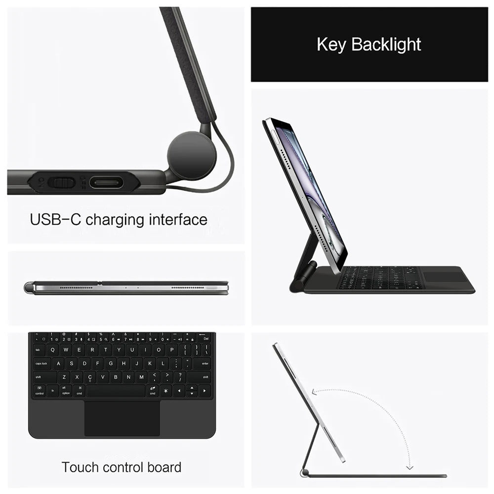 Magic Keyboard for iPad Air 6 7 8 11 13 Inch Case 2026 2025 iPad Pro 11" 13" Funda iPad A16 11th 10th Generation Pro 12.9 Cover