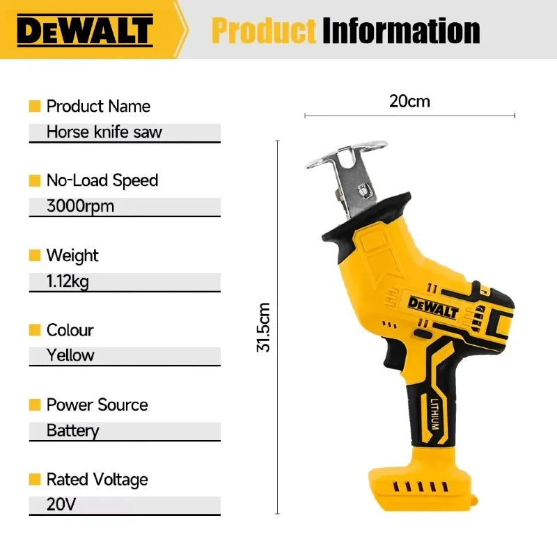 Dewalt For 18V--20V Brushless Reciprocating Saw 2800RPM Electric Saw Multifunctional Metal Wood Pipe Cutting Saw Power Tool