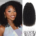 Kinky Curly Hair Pre Looped Feather Crochet Human Hair Burmese Curly Pre Separated Knotless Deep Wave Hair For Braiding