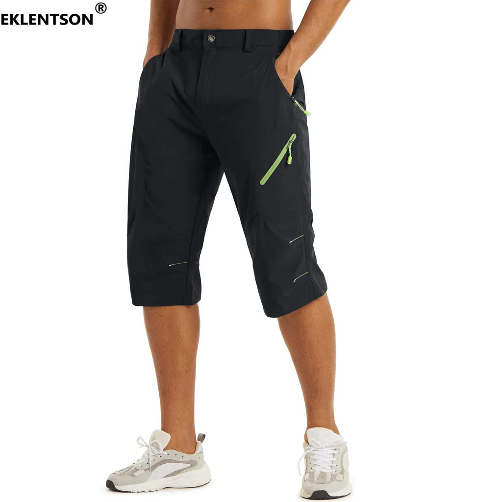EKLENTSON Summer Men's Quick Dry Cargo Shorts with Zip Pocket for Outdoor Hiking Camping Mountaineer Shorts