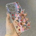 For iPhone 17 16 15 14 13 12 11 Pro Mini Max 17 Air 16E XS X XR 7 8 Plus Case Cartoon Christmas Snowflake Gingerbread Man Cover
