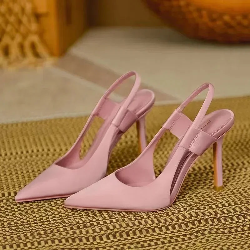 women's summer sandals 2026Designer Luxury Women Slingback Sandals Pointed Toe Slip on Thin High Heel Ladies Elegant Pumps Shoes