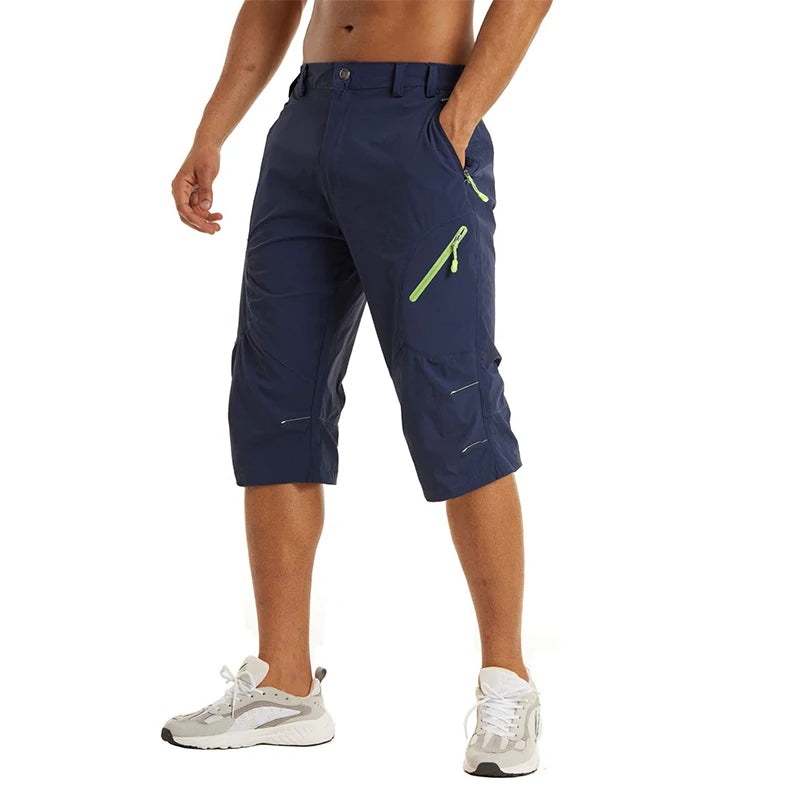 EKLENTSON Summer Men's Quick Dry Cargo Shorts with Zip Pocket for Outdoor Hiking Camping Mountaineer Shorts
