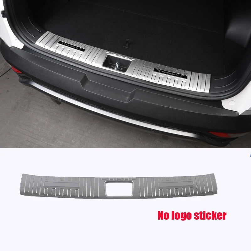 For Hyundai Tucson NX4  2021-2023 stainless steel Anti Hit Dust sill plate pedal Rear Bumper Protectordoor Sill Trunk decorate
