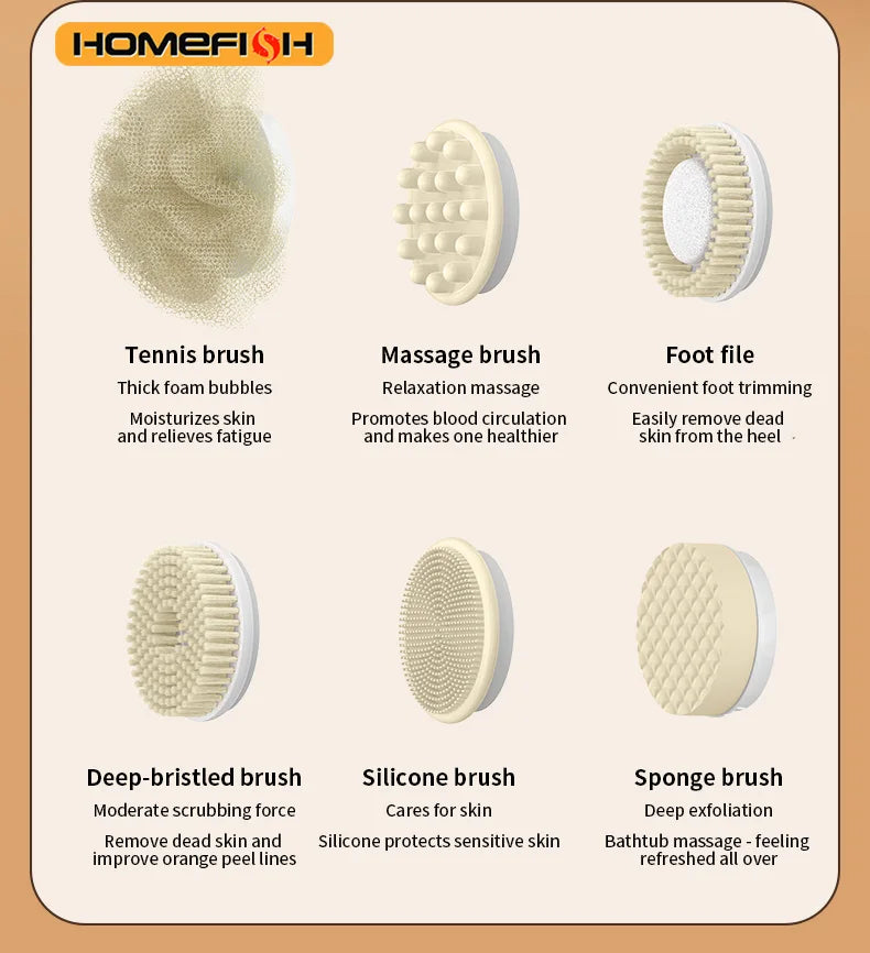 Electric Bath Brushes Body Scrubber  Scrubber Brushes Back Long Handle Back Brushes