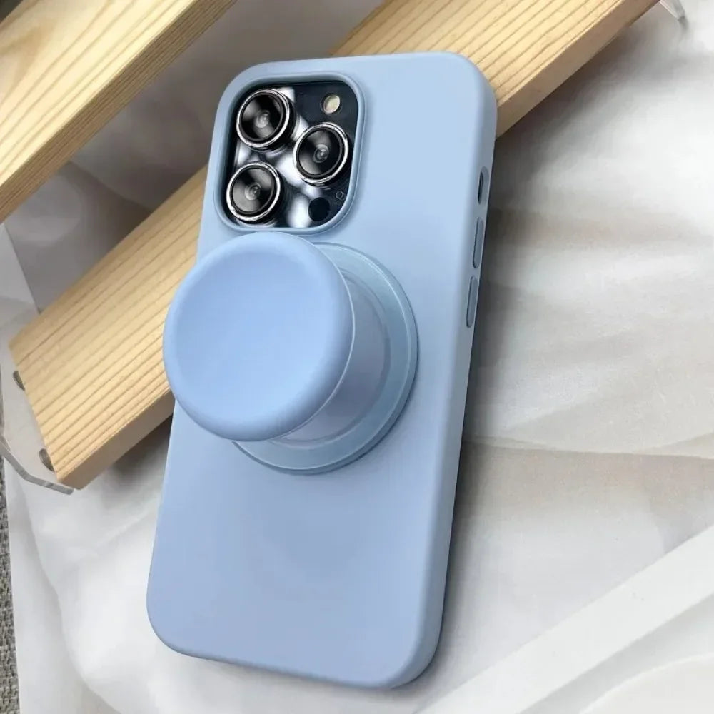 Trending Foldable Phone Grip Ring Magnetic Round Silicone Finger Holder with Kickstand for MagSafe & All Smartphones