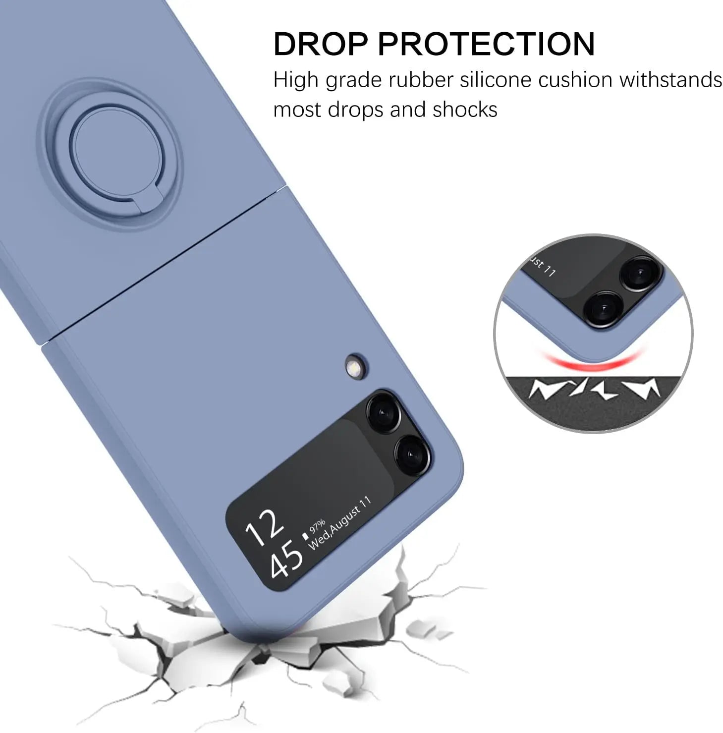 For Samsung Z Flip 5 6 Case Ring Holder Magnetic Liquid Silicone Cases for Samsung Galaxy Z Flip 3 5 6 ZFlip 4 ZFlip5 Soft Cover