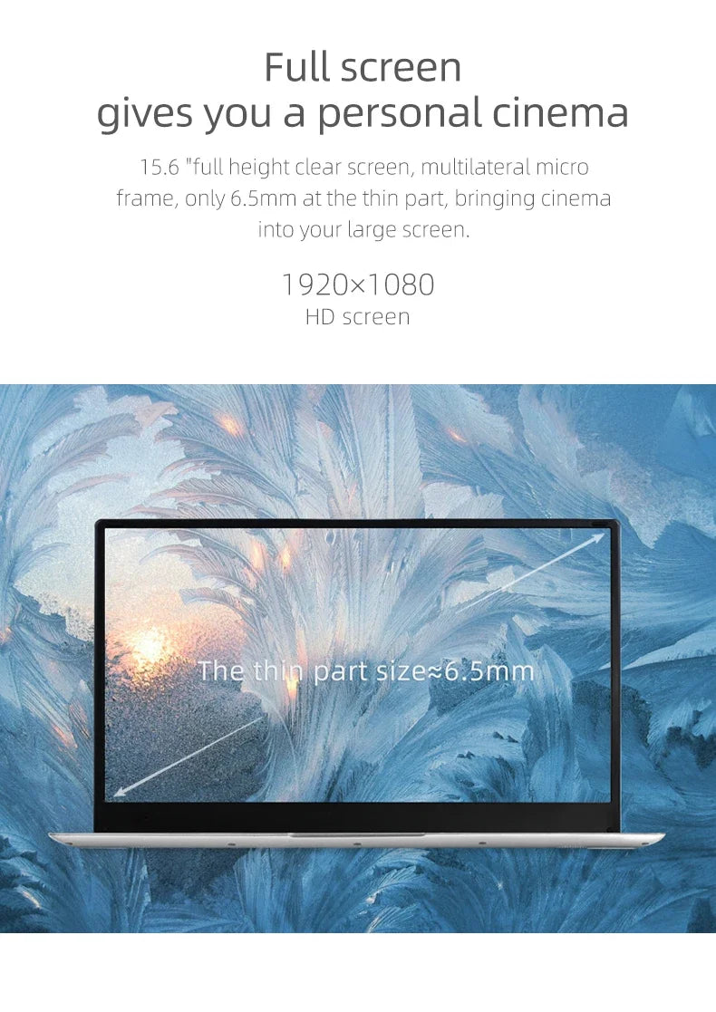 AKPAD Windows 10 11 Ram 16GB Rom 256GB 512GB 1TB 2TB SSD Ultrabook Computer 2.4G/5.0G Wifi Bluetooth Intel N5095 Cheap Laptop