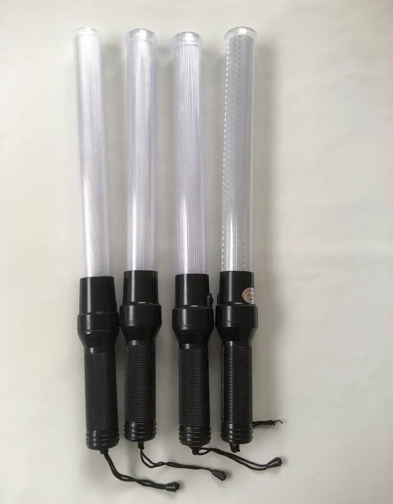 54CM White Tube LED Red Shift Green Traffic Signal Warning Light Road Traffic Rod Conductor's Stick