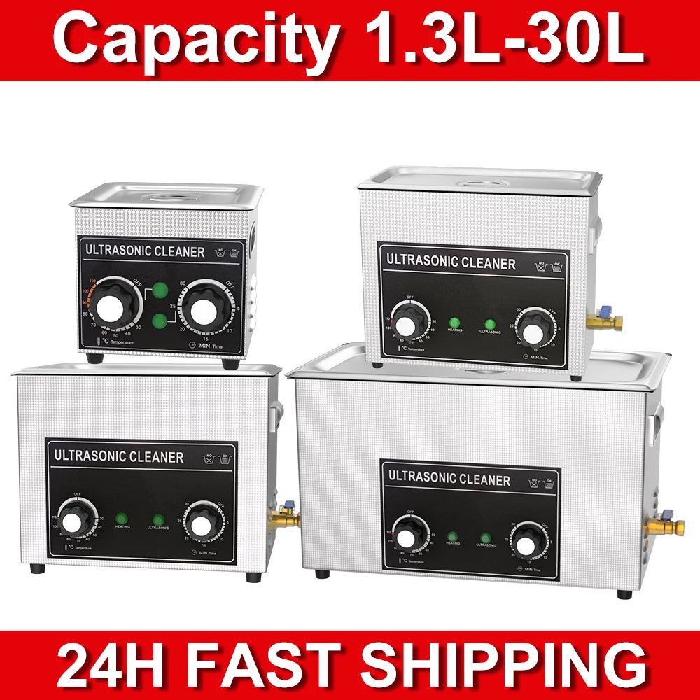 Ultrasonic Cleaner 1.3L 2L 3L 6L 10L 15L 30L 40KHz 220V EU Plug Ultrasound Bath Washer Bathtub Tub Ultrasonic Washing Machine