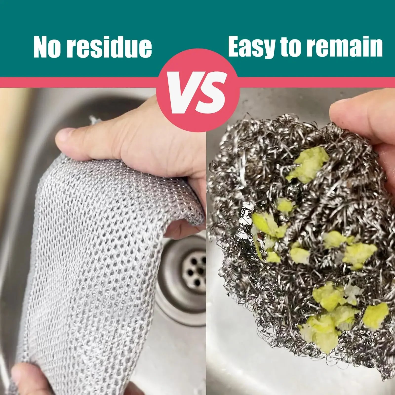 Thickened Steel Wire Cleaning Cloth Non-Scratch Double-layer Single-Layer Iron Microfiber Mesh Dishrag Washing  Kitchen Towel