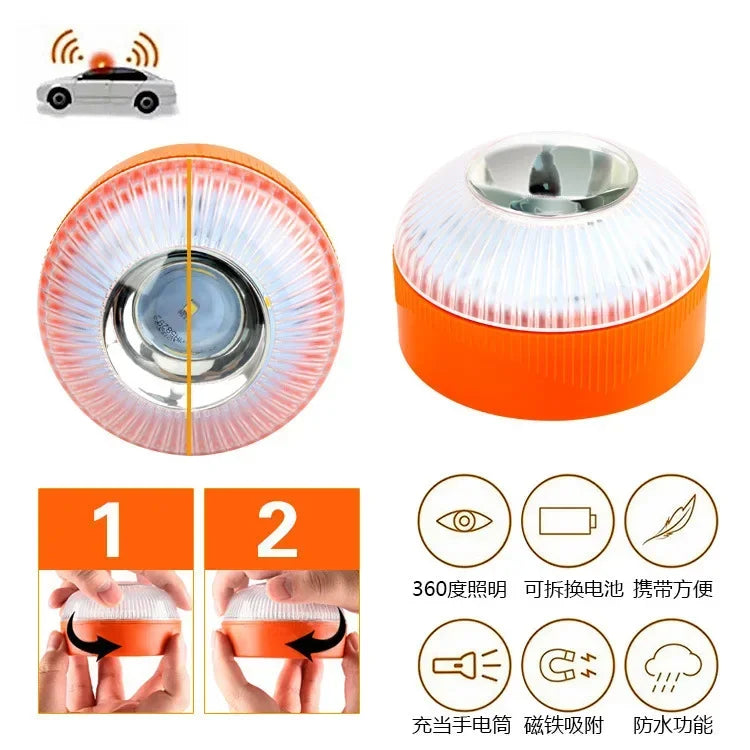LED Car Emergency Light V16 Flashlight Magnetic Induction Strobe Road Accident Lamp Beacon Safety Accessory