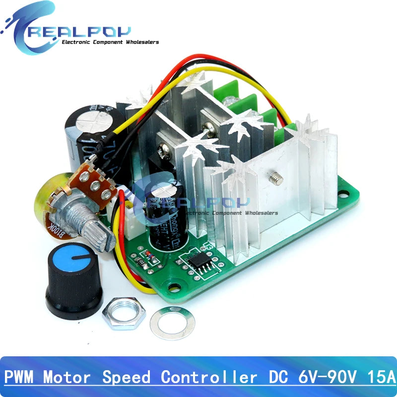 DC motor speed regulator 12V 24V 36V 48V 6-90V High power drive module PWM Motor speed controller 10A/15A/20A current regulator