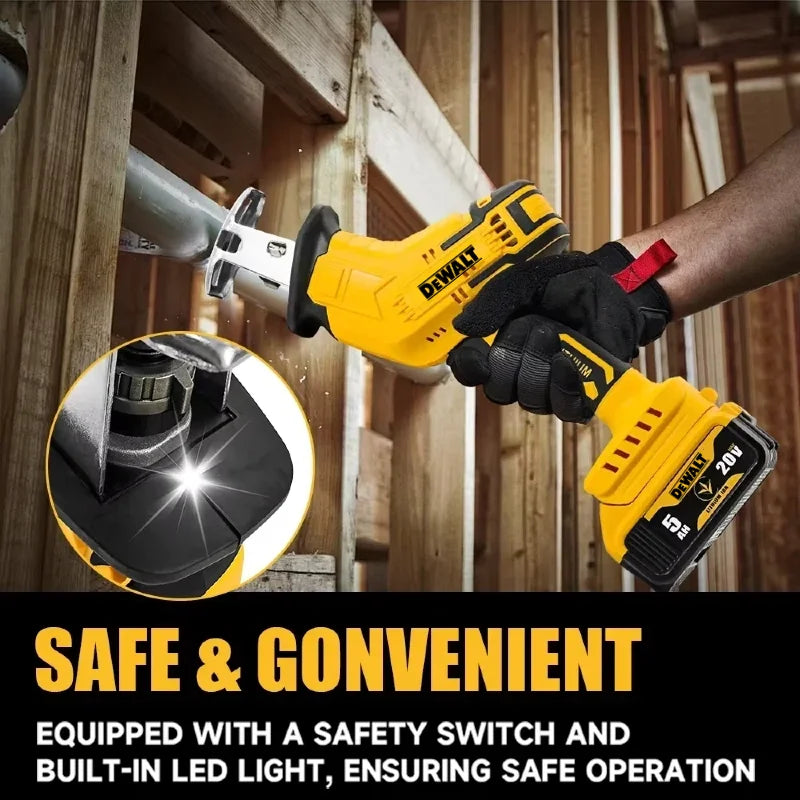 Dewalt For 18V--20V Brushless Reciprocating Saw 2800RPM Electric Saw Multifunctional Metal Wood Pipe Cutting Saw Power Tool