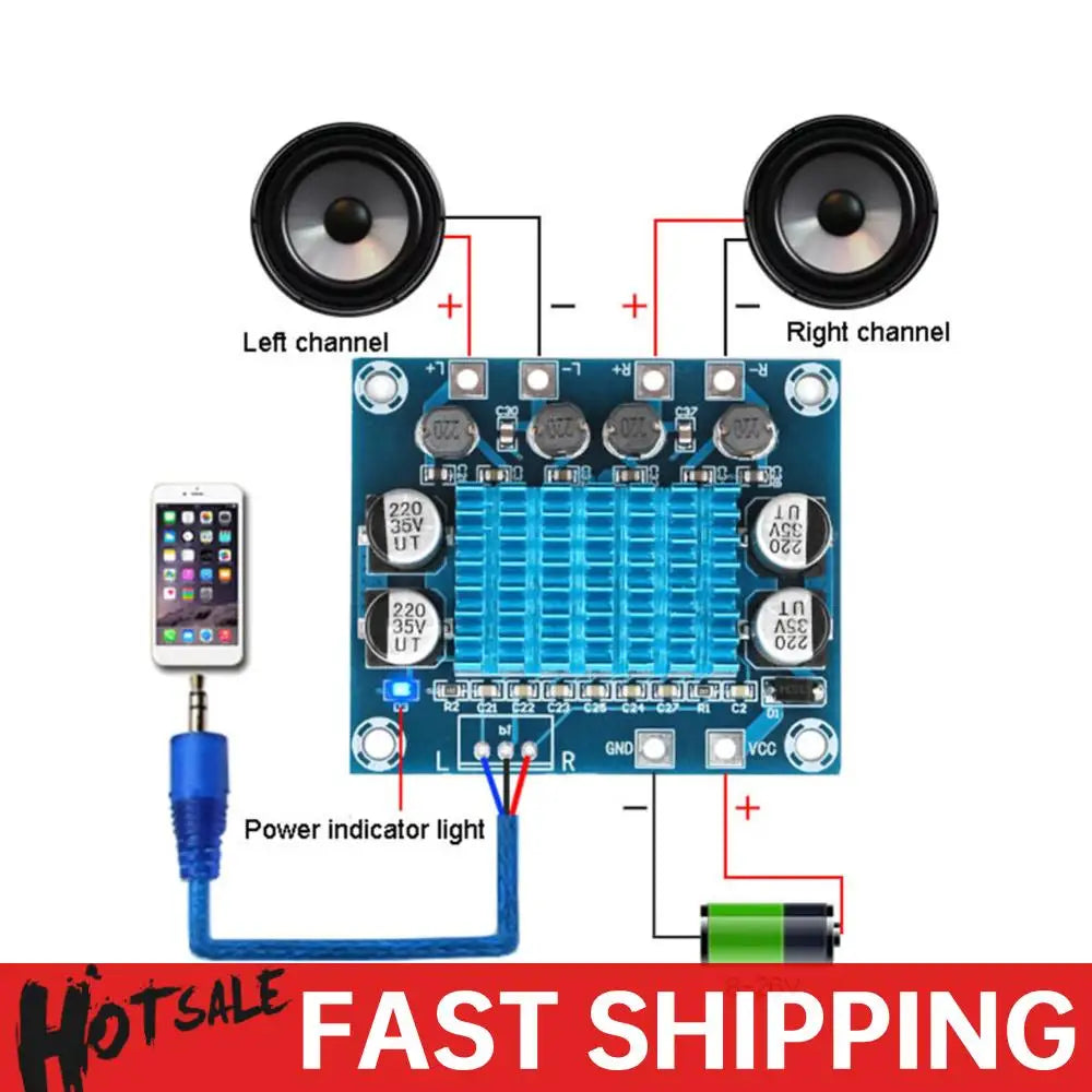 XH-A232 30w+30w Audio Dual Channel Amplifier Board Class D Bass MP3 Power Module MP3 Power Part Accessory