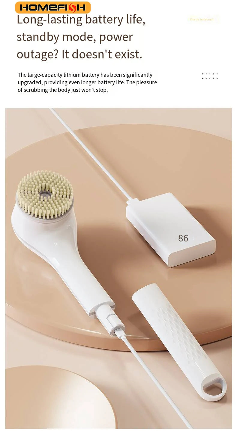 Electric Bath Brushes Body Scrubber  Scrubber Brushes Back Long Handle Back Brushes