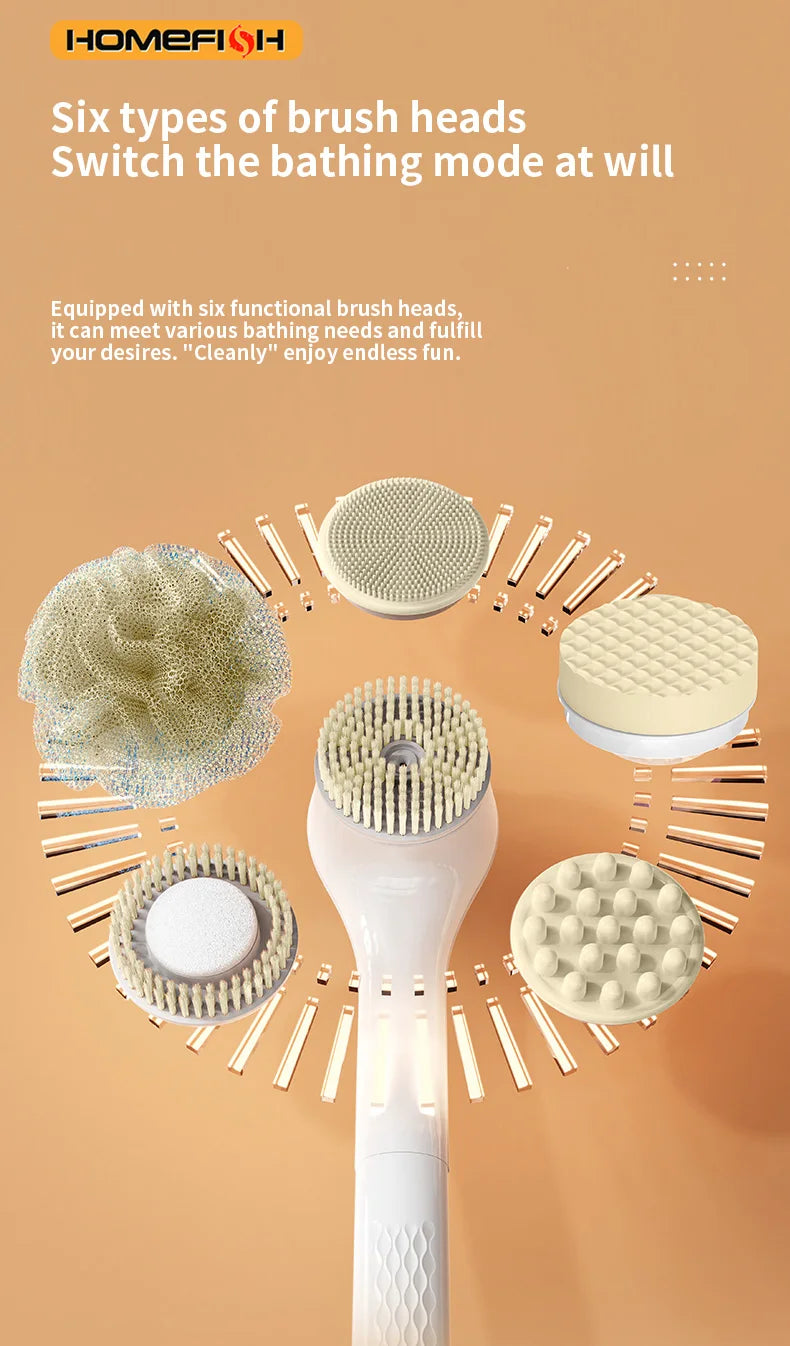 Electric Bath Brushes Body Scrubber  Scrubber Brushes Back Long Handle Back Brushes