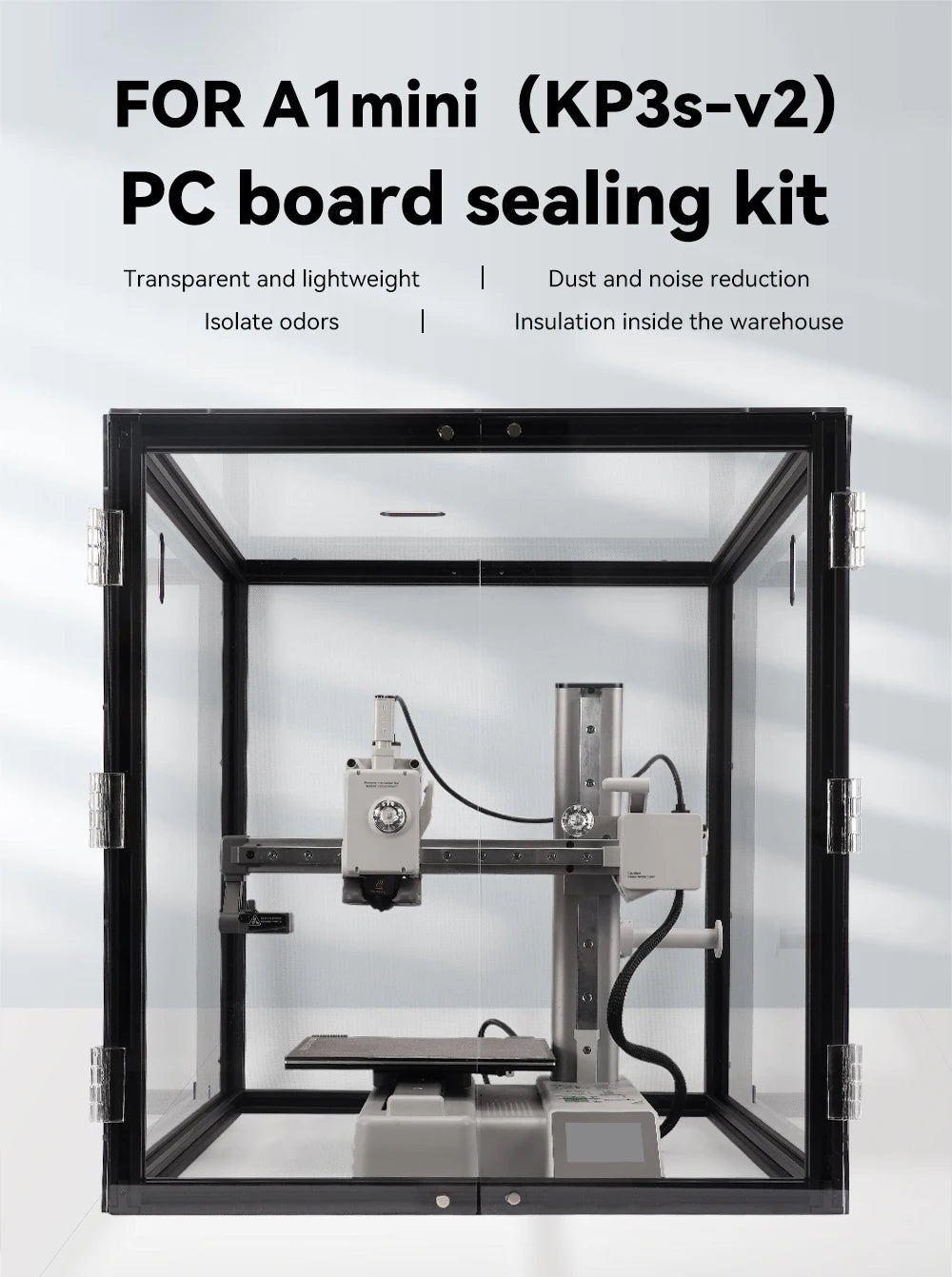 For Bambu Lab A1 Mini Enclosure Assemble kit Acrylic PC Panel Protective Cover Visibale For Kingroon KP3S KP3S Pro V2