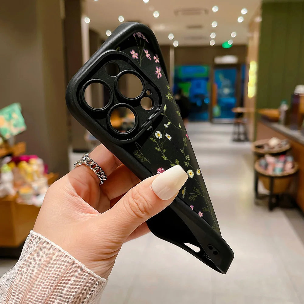 Flower Silicone Phone Case For iPhone 16 Case iPhone 15 Pro Max 14 12 11 13 XS XR X 7 8 Plus SE 2022 Shockproof Candy Soft Cover