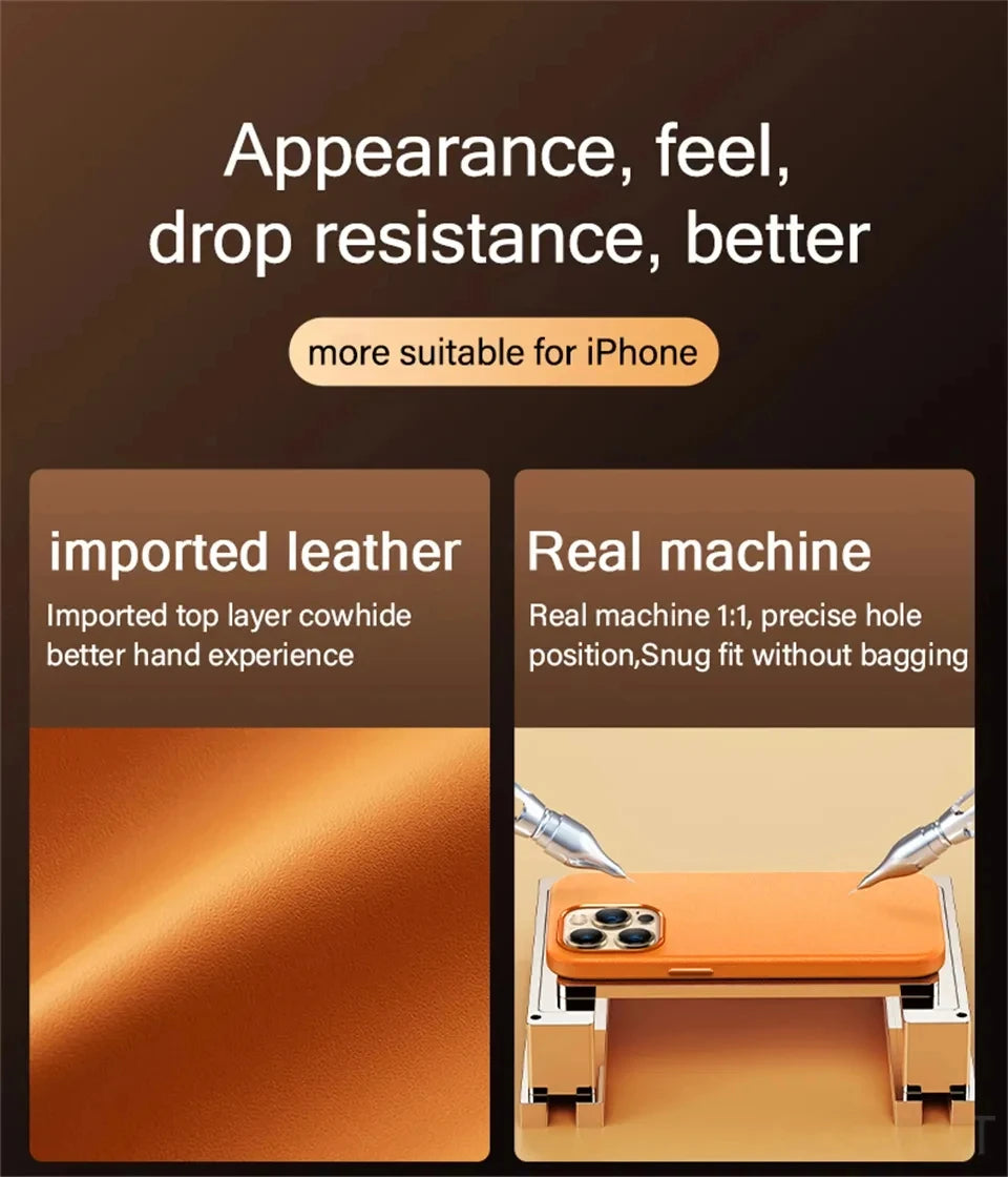 Luxury For Magsafe Leather Case For Apple iPhone 16 Pro Max Plus Magnetic Animation Wireless Charge Shockproof Cover Accessories