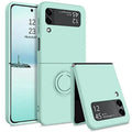 For Samsung Z Flip 5 6 Case Ring Holder Magnetic Liquid Silicone Cases for Samsung Galaxy Z Flip 3 5 6 ZFlip 4 ZFlip5 Soft Cover