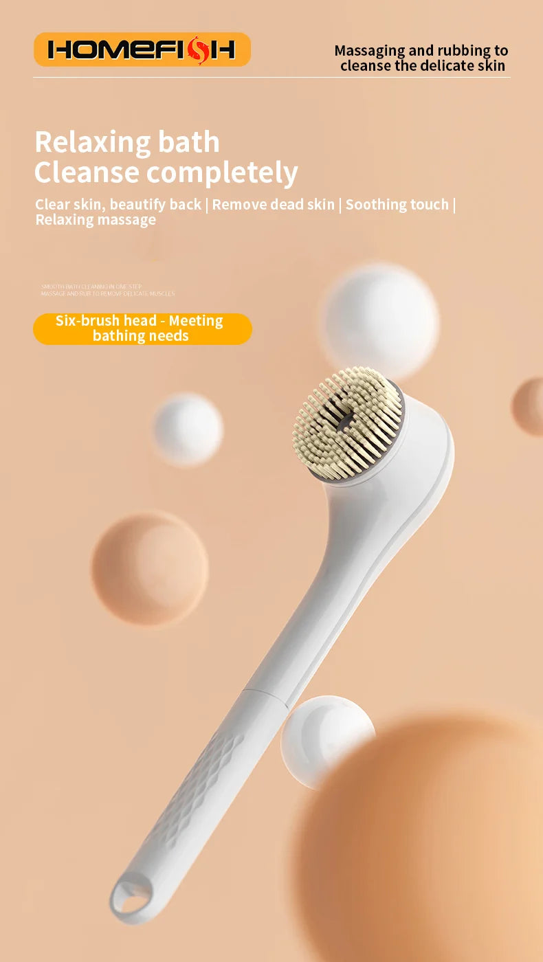 Electric Bath Brushes Body Scrubber  Scrubber Brushes Back Long Handle Back Brushes