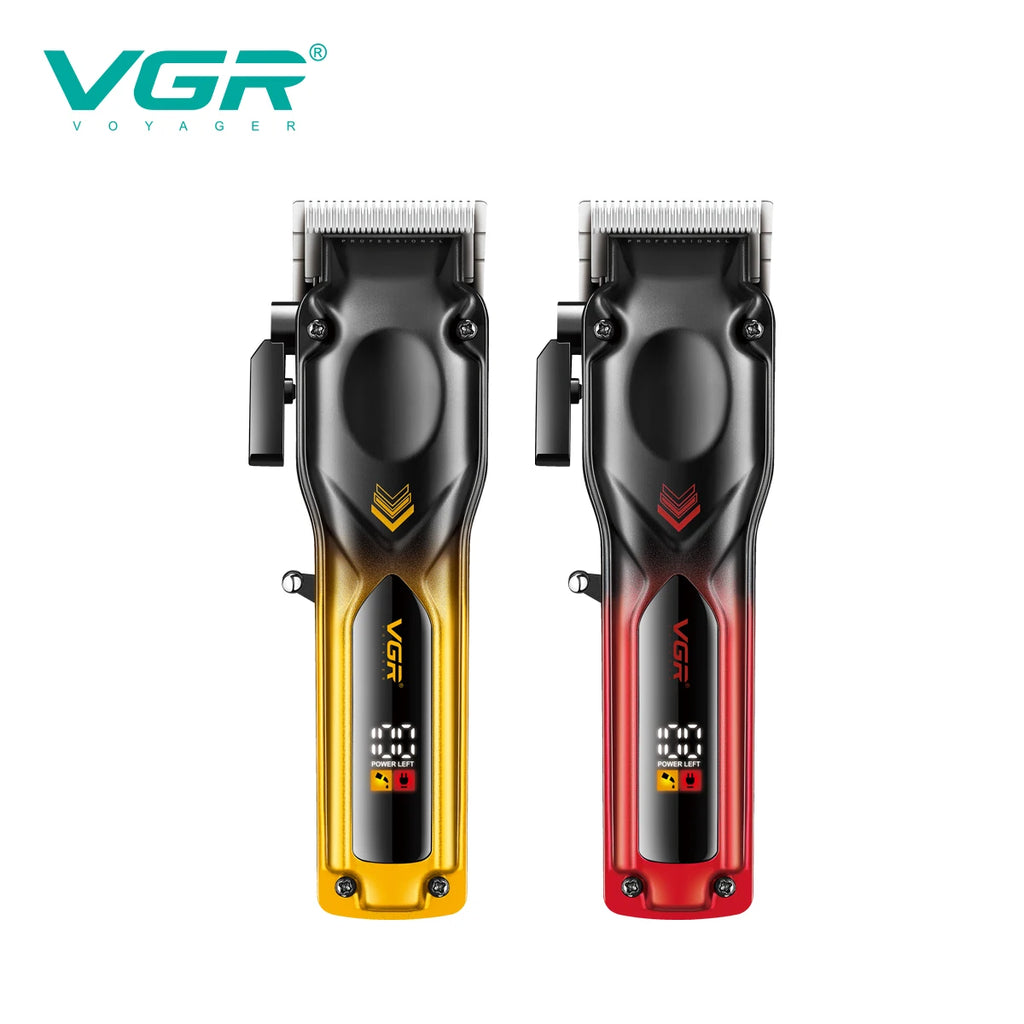 VGR hair clipper gradient color body high-end hair trimmer intelligent LCD digital display high-speed electric push shear V-656