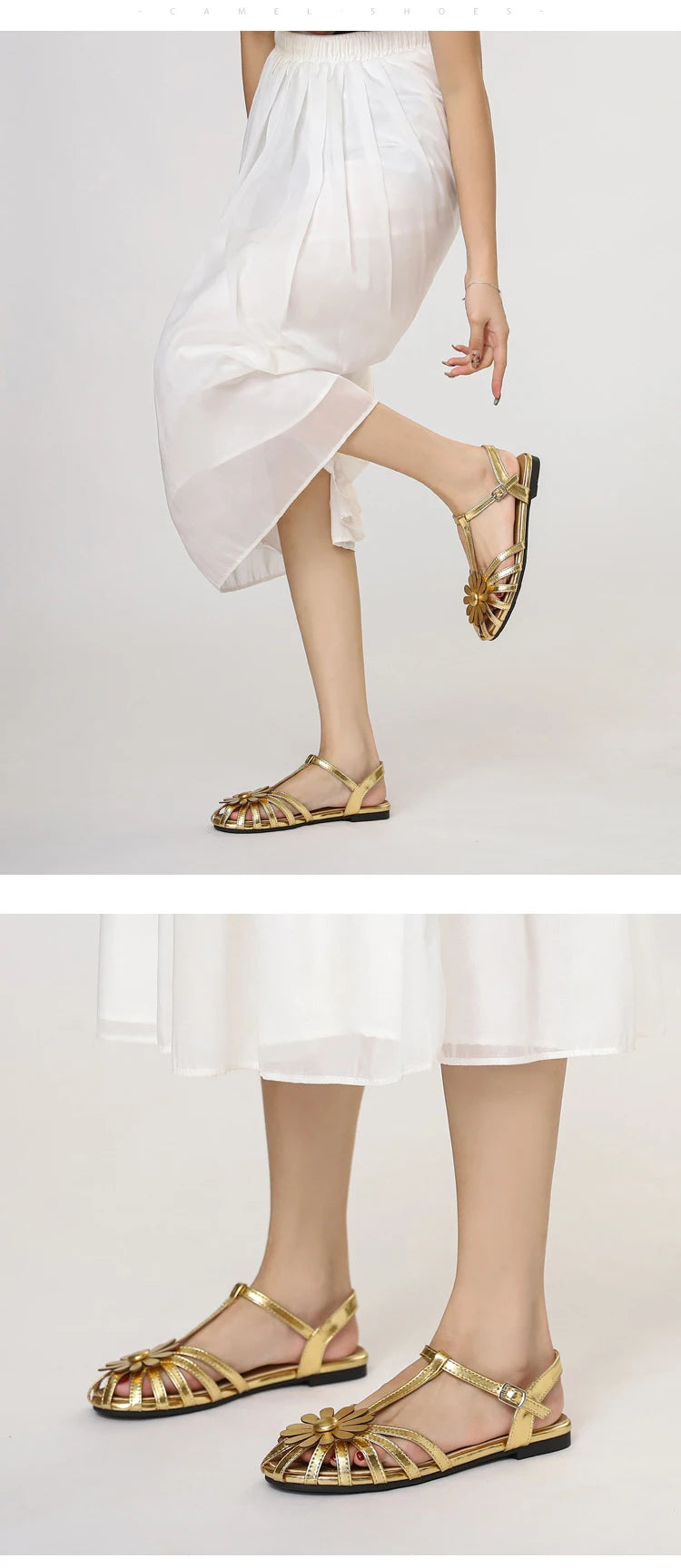 Summer Flat Sandals for Women Braided Hollow Closed-toe Sandals Outdoor Wear Breathable Holiday Roman Shoes sandalias de mujer
