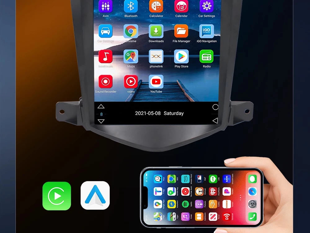 Wegonow Android 14.0 For Chevrolet Cruze 720P 9.7" 12 512G Universal in-car wireless CarPlay Auto Android 4G Wi-Fi Bluetooth