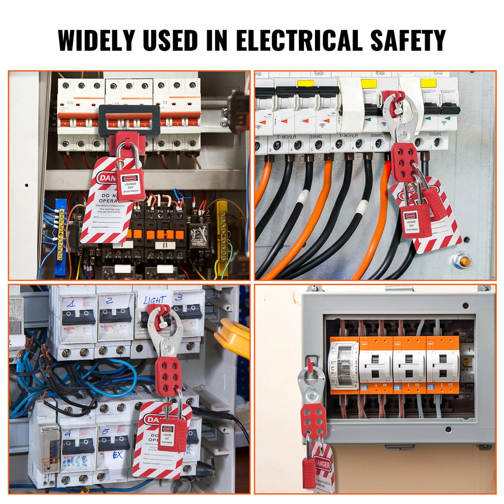 SucceBuy Electrical Lockout Tagout Kit 47 PCS Safety Loto Kit w/ Padlocks Hasps Tags Nylon Ties Plug Lockouts Circuit Breaker