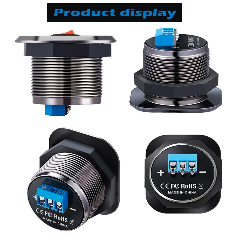12V USB Outlet 36W Dual PD USB-C Port Quick Charge 3.0 Car USB Charger Socket Power Outlet w/ Voltmeter Switch