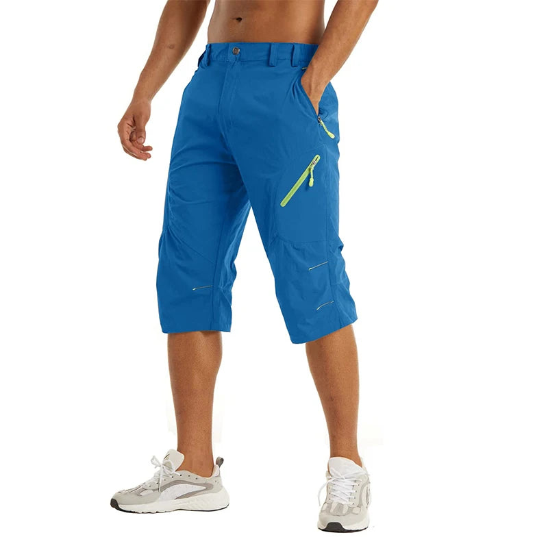 EKLENTSON Summer Men's Quick Dry Cargo Shorts with Zip Pocket for Outdoor Hiking Camping Mountaineer Shorts