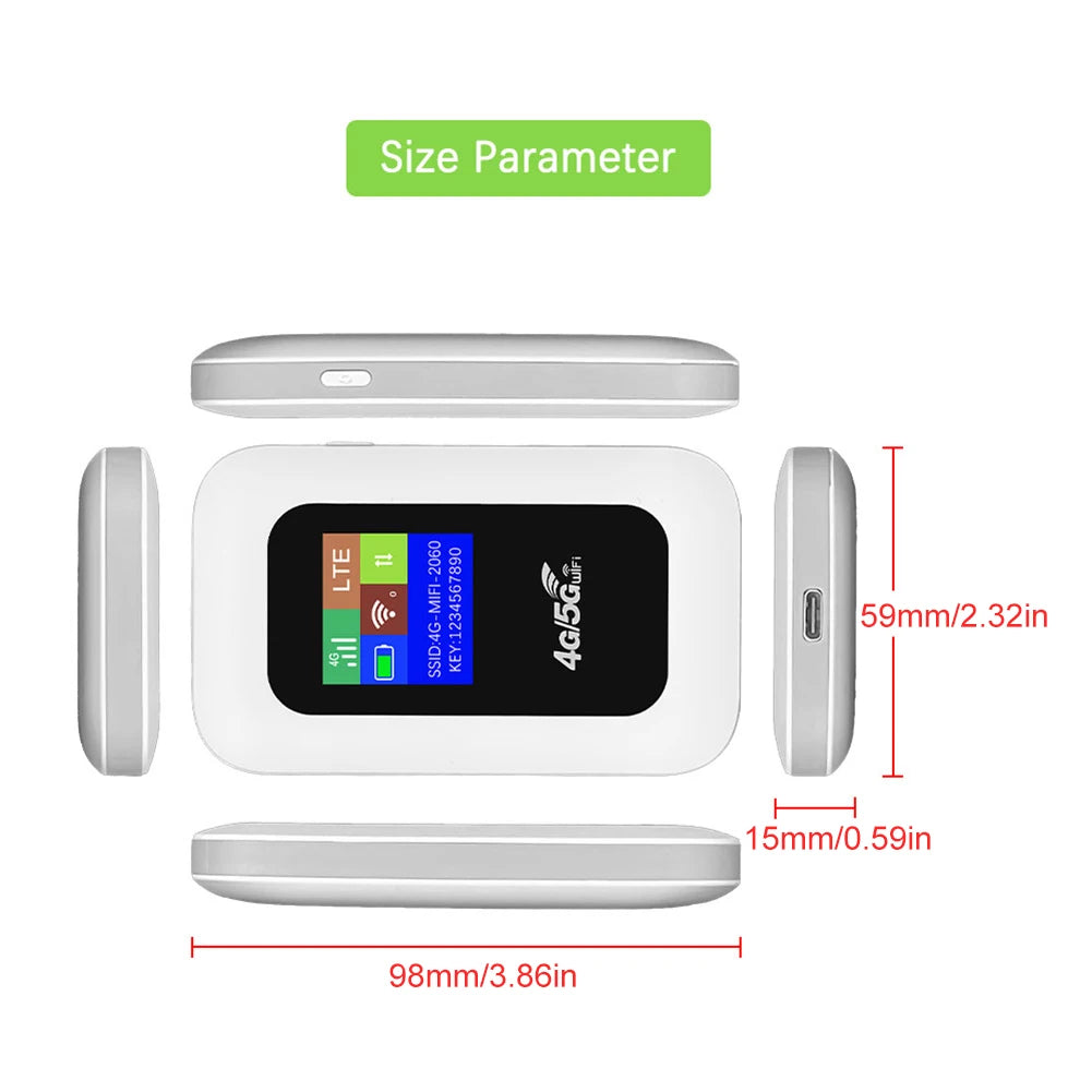 4G LTE Router WiFi Hotspot Portable Mobile Hotspot WiFi Repeater 2100mAh 150Mbps Mini Wireless Router SIM Card Wifi Repeater