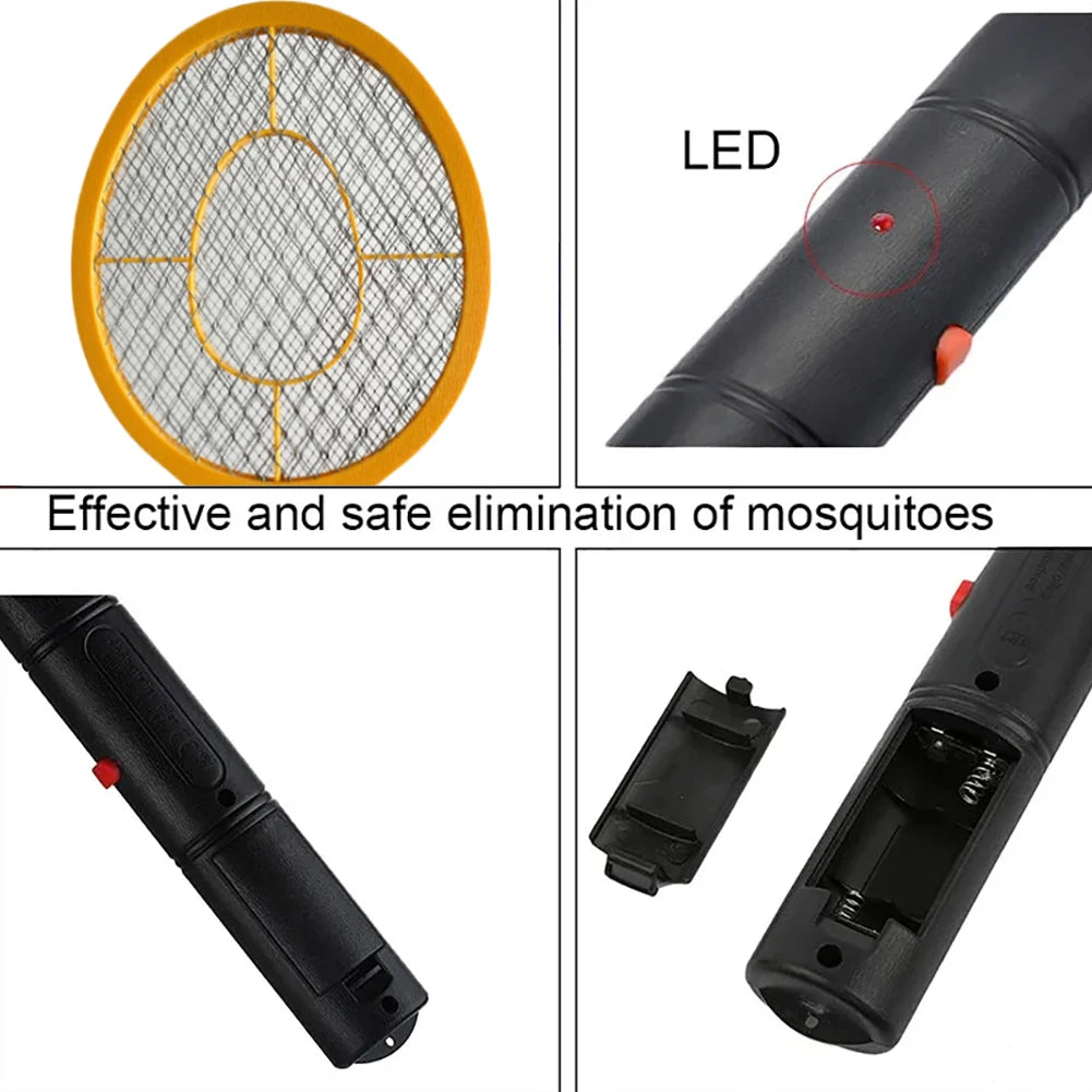 Handheld Bug Zapper Anti Mosquito Swatter Racket Multifunctional Electric Fly Swatter Battery Powered Insects Killer Racket