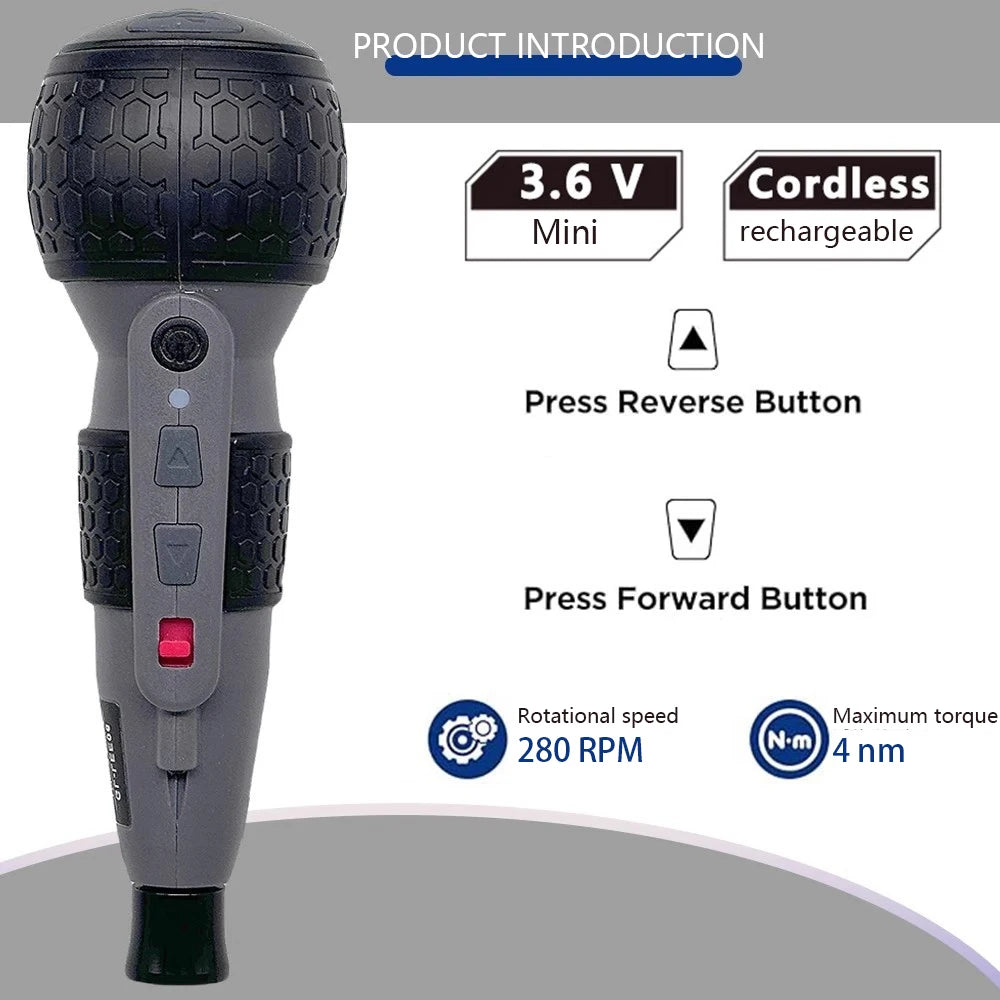 Powerful Mini Electric Screwdriver Mini Drill 3-Level Torque Type-C  LED Light Pen-Style Home Maintenance Easy for Beginners