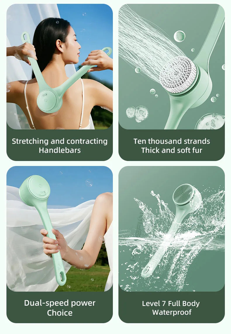 Electric Bath Brushes Body Scrubber  Scrubber Brushes Back Long Handle Back Brushes