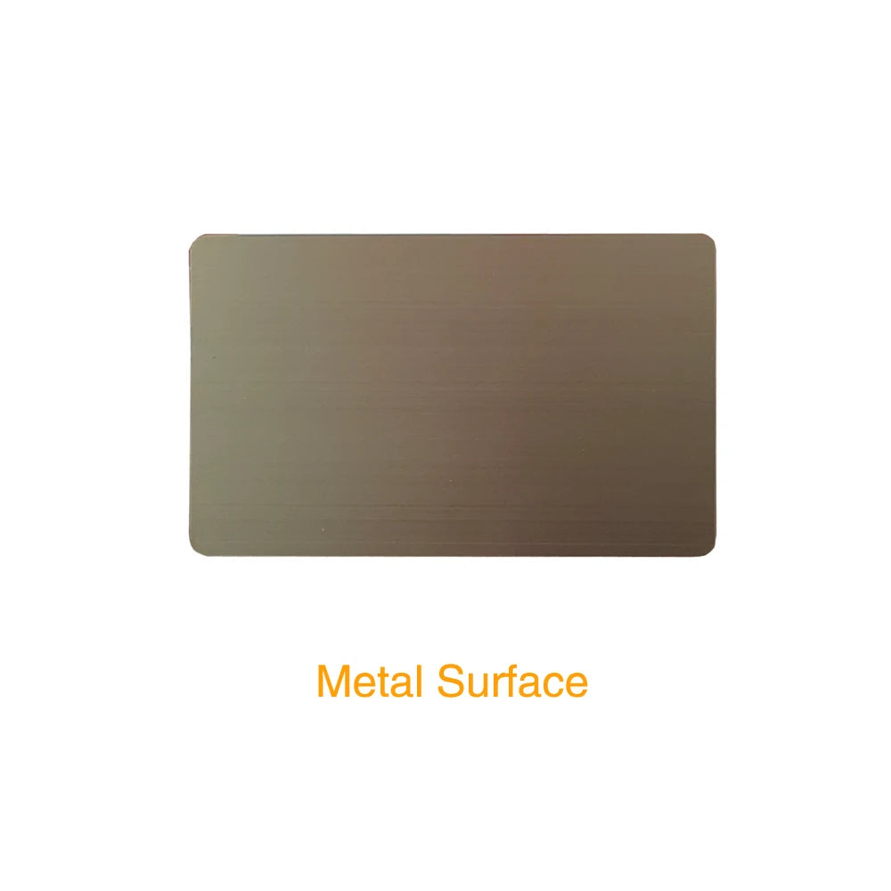 5-Pack 13.56MHz NFC Blank Metal-PVC Hybrid Business Cards with 215 Chip & 504-Byte Memory, Laser Customizable on Metal Side