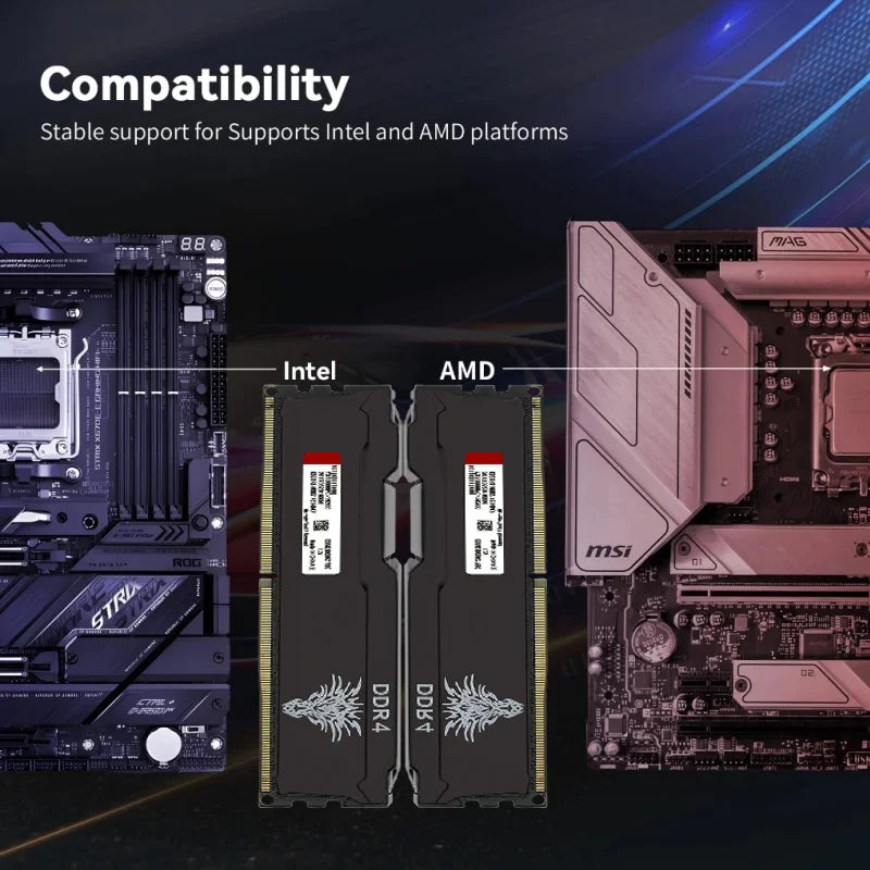Yongxinsheng 16GB 2X8GB DDR4 RAM 2400MHz 288PIN 1RX8 Desktop Memory RAM PC4-19200MHz Cooling Vest Stick