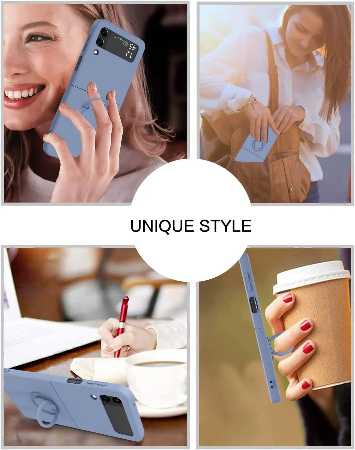 For Samsung Z Flip 5 6 Case Ring Holder Magnetic Liquid Silicone Cases for Samsung Galaxy Z Flip 3 5 6 ZFlip 4 ZFlip5 Soft Cover