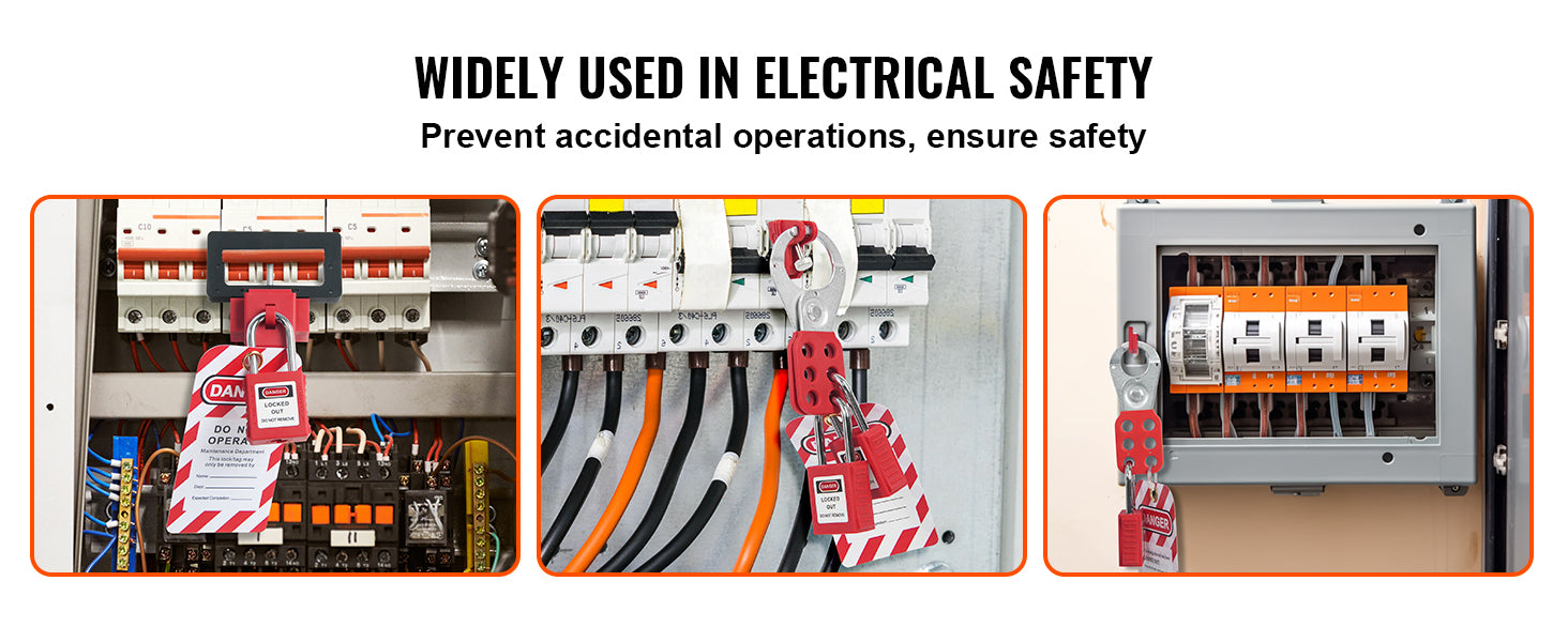 SucceBuy Electrical Lockout Tagout Kit 47 PCS Safety Loto Kit w/ Padlocks Hasps Tags Nylon Ties Plug Lockouts Circuit Breaker
